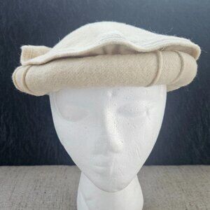 Pakol Men Hat Ivory Wool Round Chitral Topi Ethnic Cultural Hat Handmade
